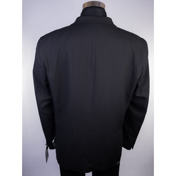 Kenneth Cole Reaction Men's Suit Jacket Sport Coat Solid Black Sz 50R Two Button - Picture 9 of 15